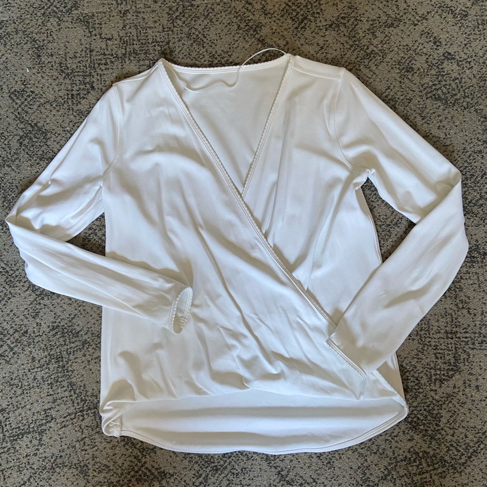 Lululemon white cross-front top